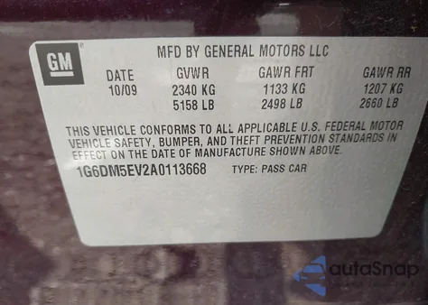 2010 Cadillac Cts Standard from USA, damaged, VIN 1G6DM5EV2A0113668